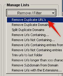 remove duplicate urls scrapebox
