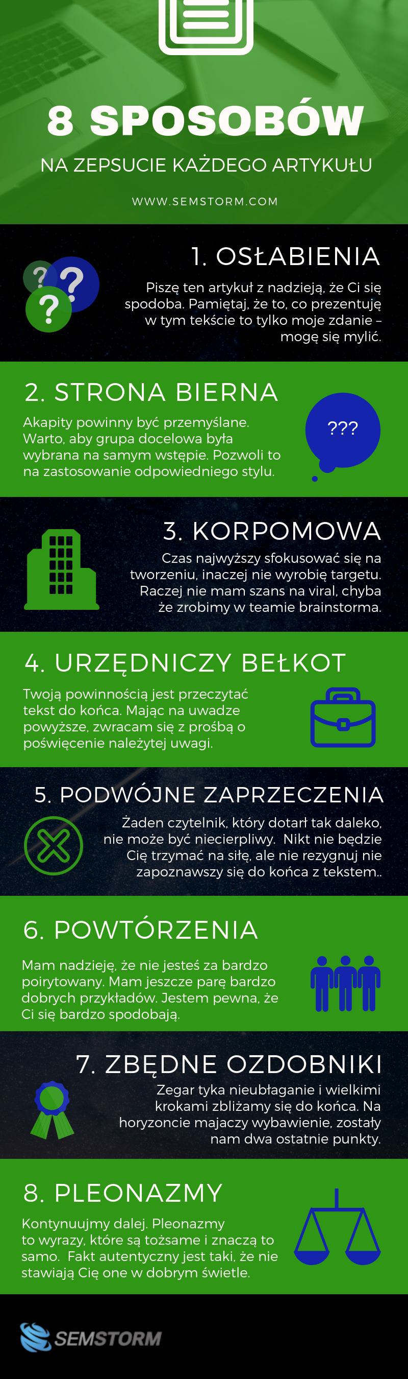 8 błędów pisania tekstów