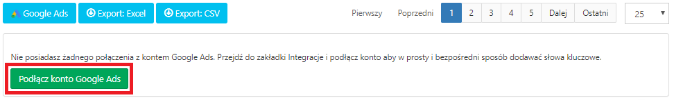 Możliwość integracji Google Ads z SEMSTORM